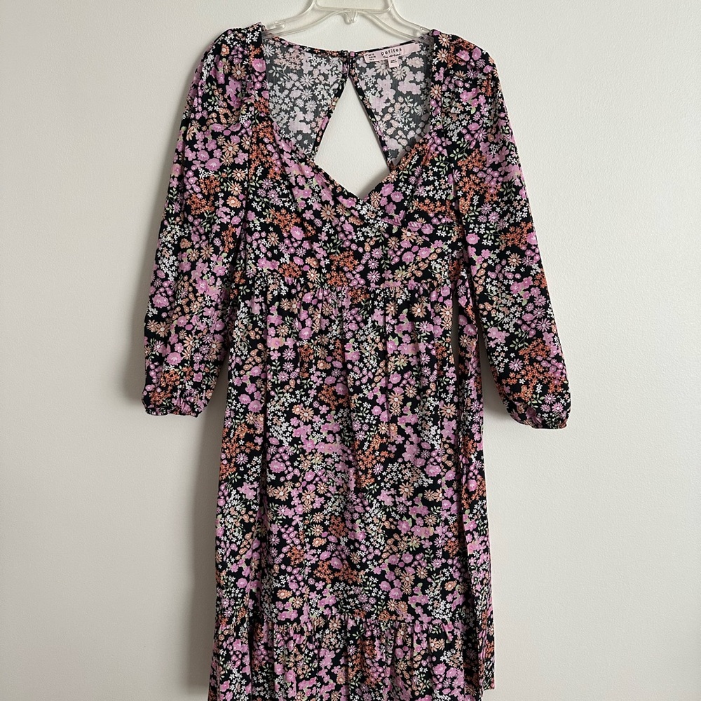 Floral Black and Pink Dress